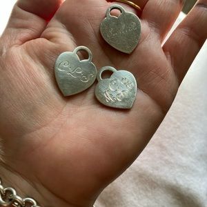 Authentic Tiffany& Co. lot of 3 heart charms each engraved and preowned